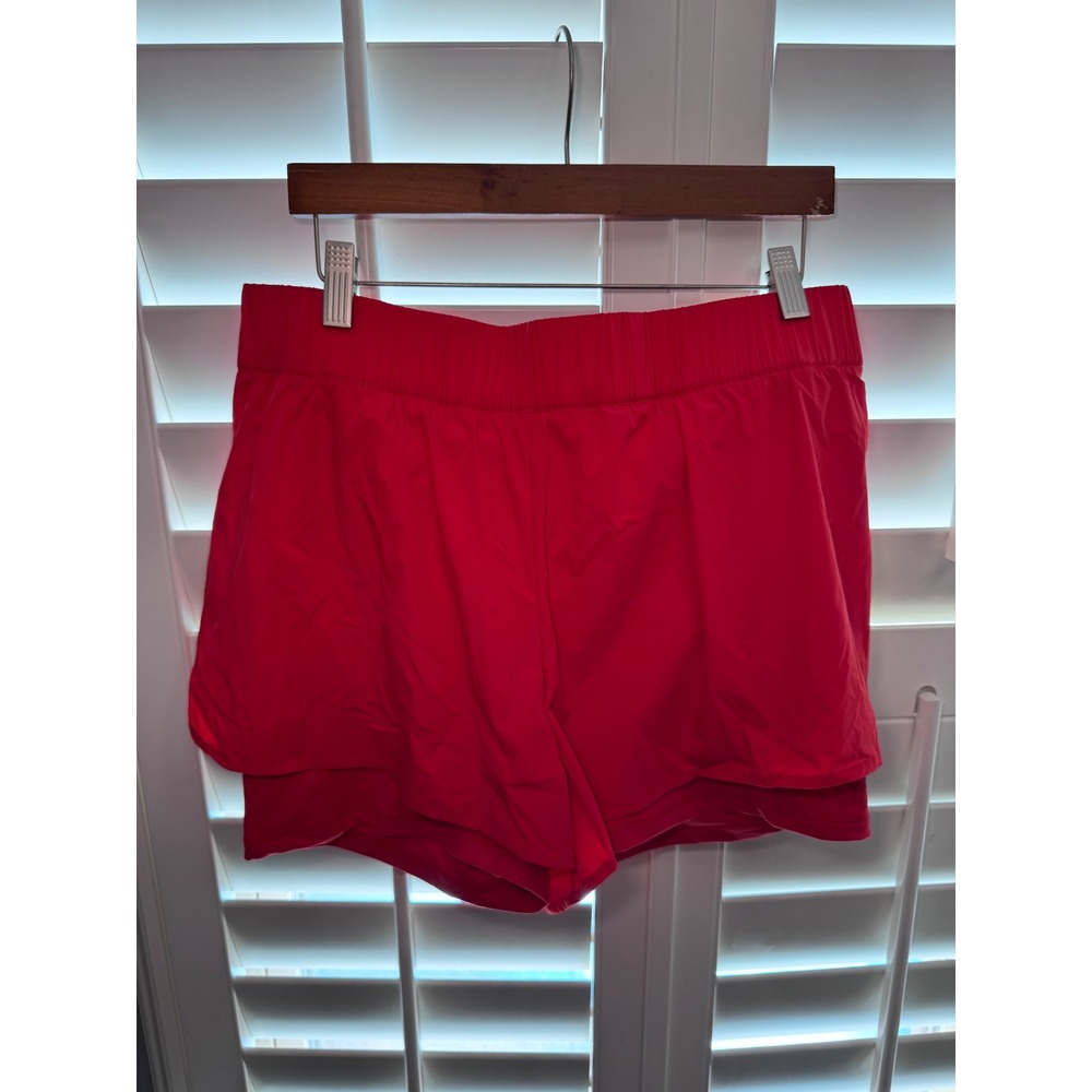 Blogilates for Target‎ Ruffle Short Red Athletic Workout Shorts Womens Large NWT